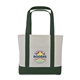 aerial view a green large canvas tote, image 1 of 4