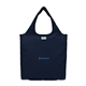 aerial view a navy rume(r) recycled bfold tote, image 1 of 6
