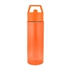 aerial view a translucent orange 24 oz monterey rpet bottle, image 1 of 3