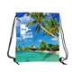 a group of 16 w x 18 h polyester drawstring backpack