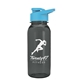 a transparent cool gray bottle & cyan lid cadet - 18 oz tritan(tm) bottle with drink thru lid