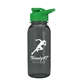 a transparent cool gray bottle & green lid cadet - 18 oz tritan(tm) bottle with drink thru lid