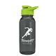 a transparent cool gray bottle & lime green lid cadet - 18 oz tritan(tm) bottle with drink thru lid