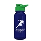 a transparent navy blue bottle & green lid cadet - 18 oz tritan(tm) bottle with drink thru lid