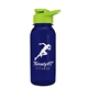 a transparent navy blue bottle & lime green lid cadet - 18 oz tritan(tm) bottle with drink thru lid