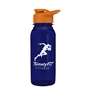 a transparent navy blue bottle & orange lid cadet - 18 oz tritan(tm) bottle with drink thru lid