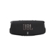 aerial view a black jbl charge 5 portable waterproof speaker with powerbank, image 1 of 8
