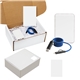 aerial view a group of 65w quick charge cable rpet power bank gift set, image 2 of 2