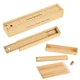 a group of 12- piece colored pencil set in wooden ruler box