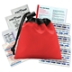 aerial view a red cinch pouch first aid kit - 11 piece, image 1 of 2