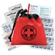 aerial view a red cinch tote first aid kit, image 1 of 2