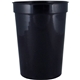 a black 12 oz custom smooth plastic stadium cup