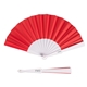 a red portable accordion collapsible fan