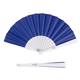 a blue portable accordion collapsible fan