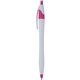 aerial view a white w/ pink trim with black ink javalina splash pen with colored trim, image 1 of 2