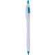 aerial view a white w/sky blue trim with blue ink javalina splash pen with colored trim, image 1 of 3