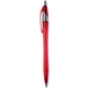 aerial view a translucent red with blue ink javalina jewel(r) ballpoint pen, image 1 of 2