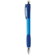aerial view a blue with blue ink belize(tm) ballpoint pen with comfort grip, image 1 of 2