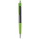 aerial view a lime green with black ink glossy black jumbo barrel pen, image 1 of 3