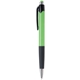 aerial view a lime green with blue ink pen with vibrant barrel, image 1 of 3