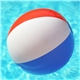 a group of 16 red / white / blue beach ball