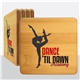 a group of 4 pack square bamboo coaster