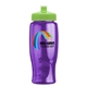 a lime-green lid & transparent violet bottle poly - pure - 27 oz transparent bottle with push pull lid and digital imprint