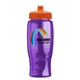 a orange lid & transparent violet bottle poly - pure - 27 oz transparent bottle with push pull lid and digital imprint