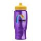 a yellow lid & transparent violet bottle poly - pure - 27 oz transparent bottle with push pull lid and digital imprint