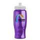 a white lid & transparent violet bottle poly - pure - 27 oz transparent bottle with push pull lid and digital imprint