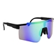 aerial view a black with green and blue frames jagger shield recycled frame sunglasses, image 1 of 2