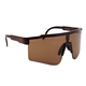 aerial view a brown with brown frames jagger shield recycled frame sunglasses, image 1 of 2