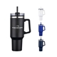 a group of 40 oz pp lined double wall tumbler with handle straw