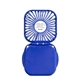aerial view a blue portable rechargeable desk and neck fan, image 1 of 3