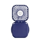 aerial view a navy portable rechargeable desk and neck fan, image 1 of 3