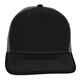 aerial view a black/ charcoal snapback meshback trucker cap, image 1 of 2
