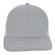 aerial view a gray/ white snapback meshback trucker cap, image 1 of 2