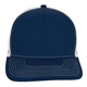 aerial view a navy/ white snapback meshback trucker cap, image 1 of 4
