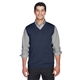 aerial view a navy devon jones - unisex v - neck sweater vest, image 1 of 5