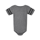 aerial view a granite heather/ vintage smoke rabbit skins infant football bodysuit, image 1 of 3