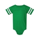 aerial view a vintage green/ white rabbit skins infant football bodysuit, image 1 of 3