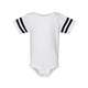 aerial view a white solid/ black rabbit skins infant football bodysuit, image 1 of 3