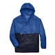 aerial view a royal/ navy harriton - unisex packable hooded nylon jacket - all, image 1 of 5