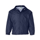 aerial view a navy augusta drop ship youth lined nylon coachs jacket, image 1 of 3