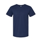 aerial view a solid navy blend bella + canvas - cvc jersey tee - colors, image 1 of 3