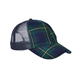 a forest/ navy plaid adams vibe cotton twill cap