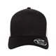 aerial view a black/ white flexfit adult 110(r) mesh cap, image 1 of 3