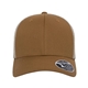 aerial view a caramel/ khaki flexfit adult 110(r) mesh cap, image 1 of 3