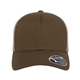aerial view a coyote brown/ khaki flexfit adult 110(r) mesh cap, image 1 of 3