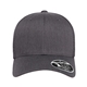 aerial view a dark heather grey flexfit adult 110(r) mesh cap, image 1 of 3